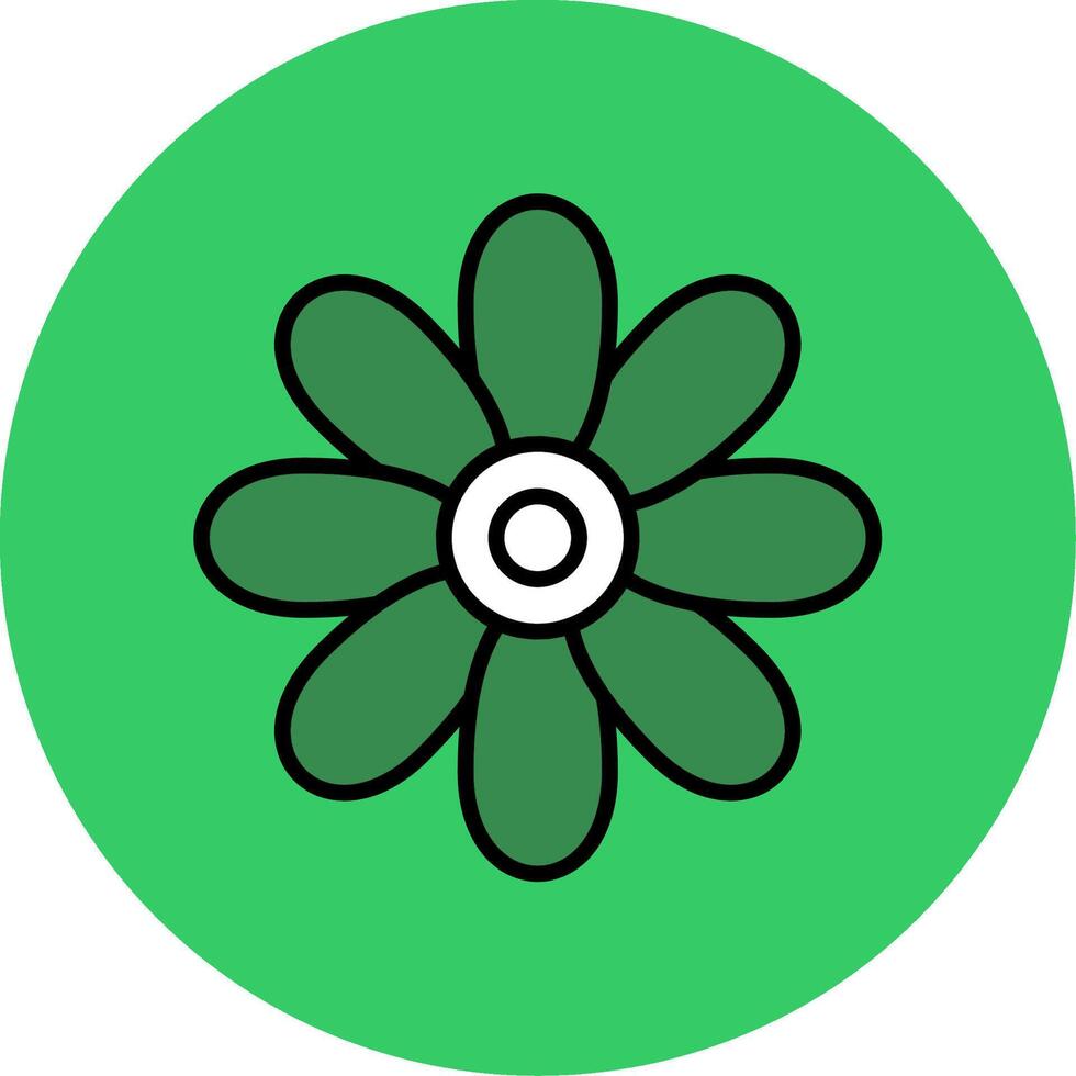 Chamomile Filled Circle Icon vector