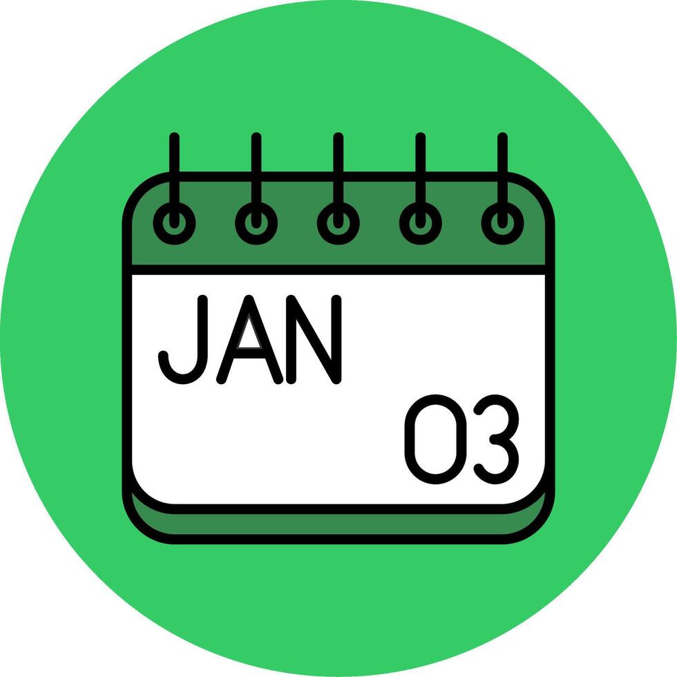 January Filled Circle Icon vector