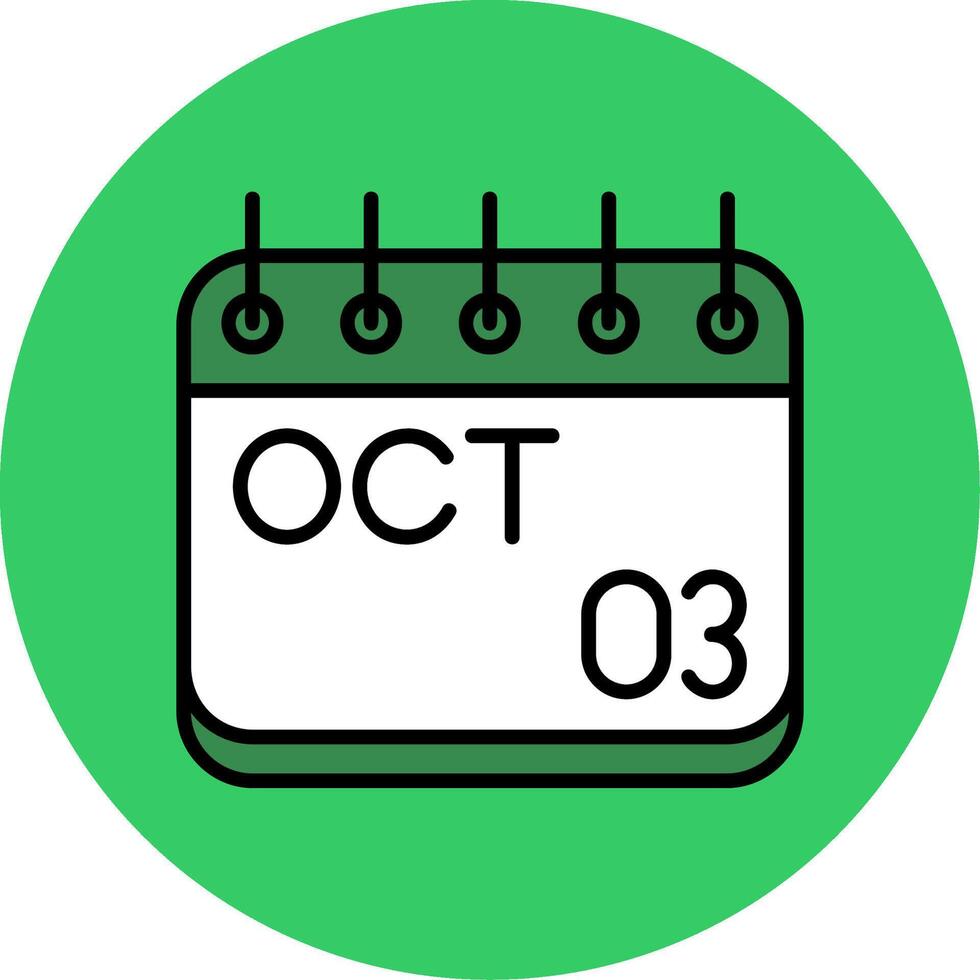 October Filled Circle Icon vector