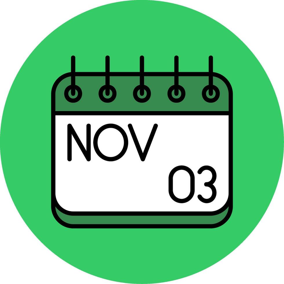 November Filled Circle Icon vector