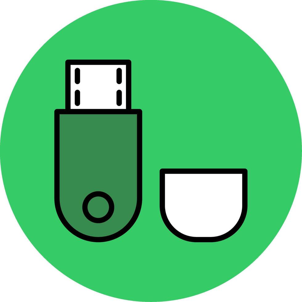 Usb Flash Drive Filled Circle Icon vector