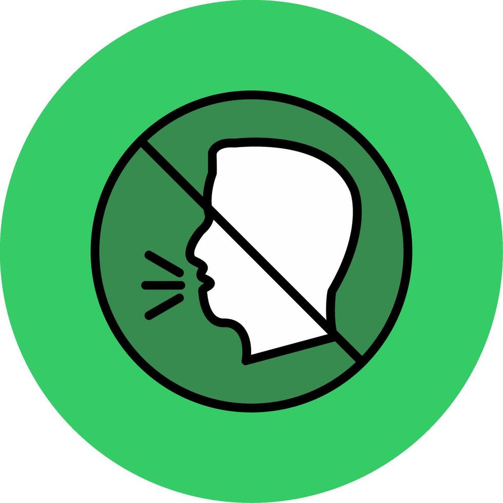 Inability To Speak Filled Circle Icon vector