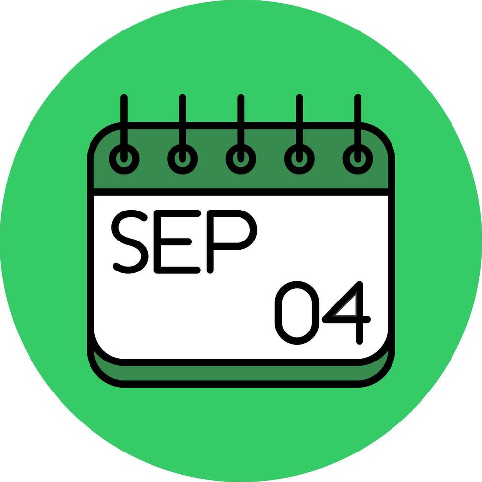 September Filled Circle Icon vector