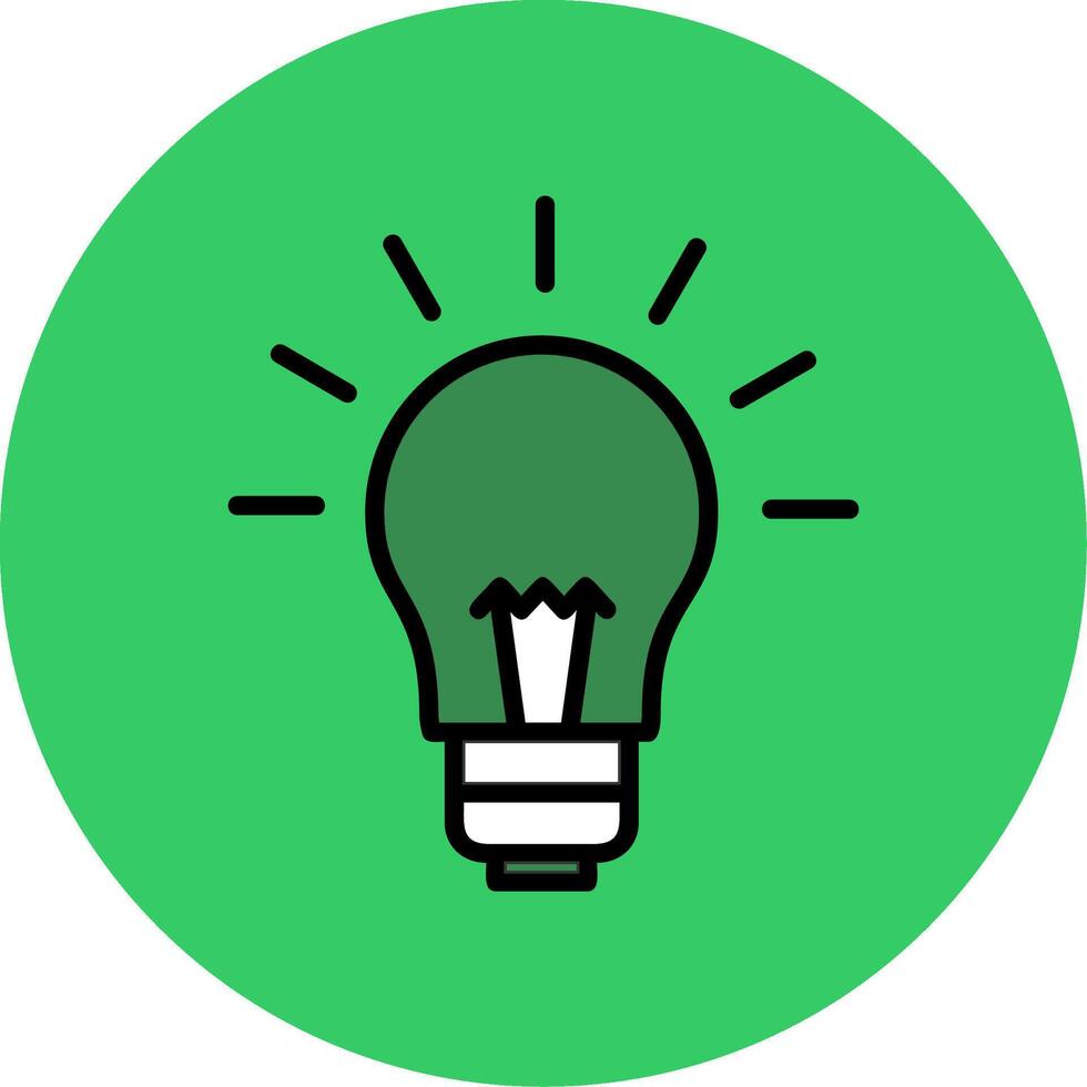 Bulb Filled Circle Icon vector