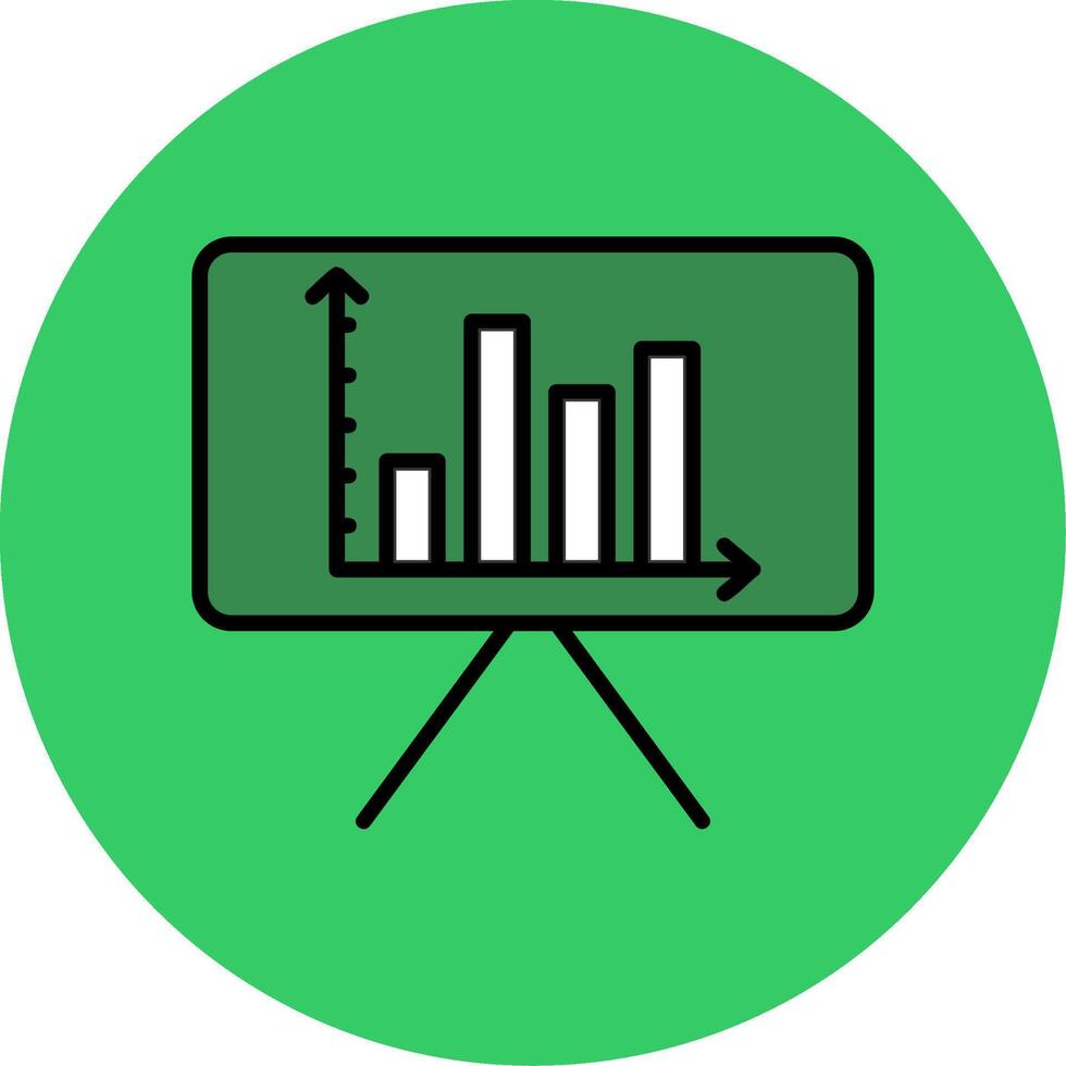 Column Chart Filled Circle Icon vector