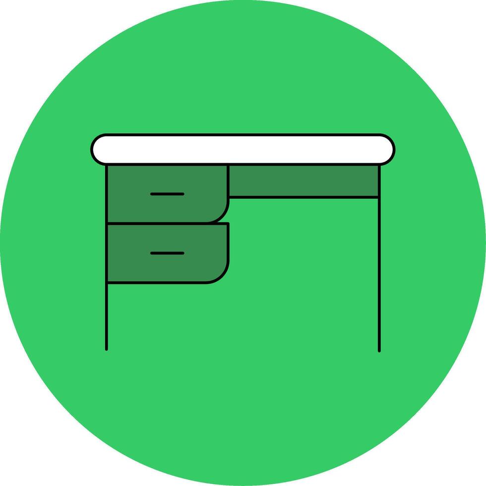 Desk Filled Circle Icon vector