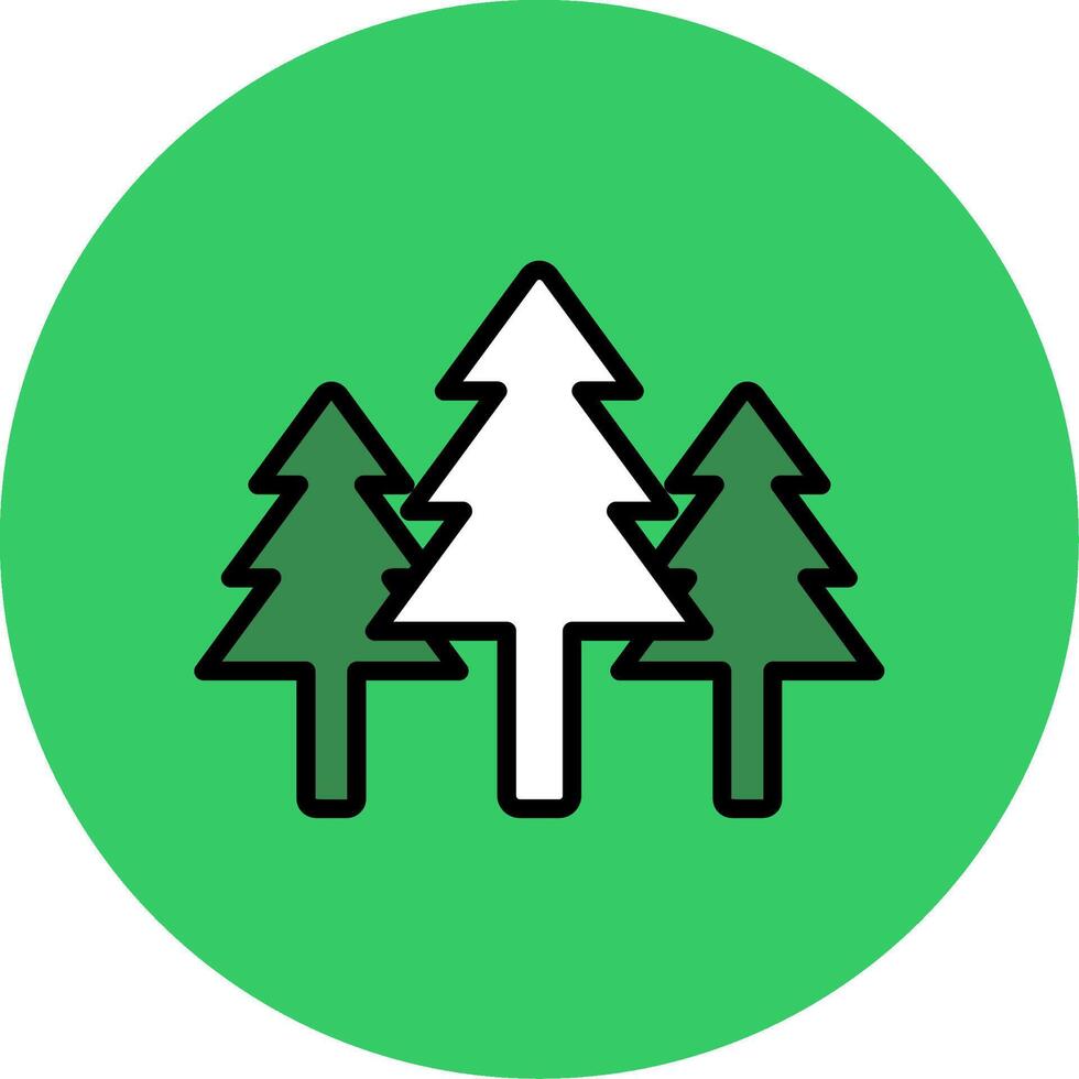 Forest Filled Circle Icon vector