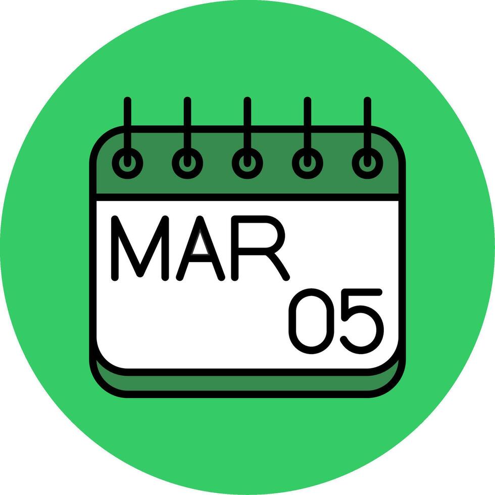 March Filled Circle Icon vector