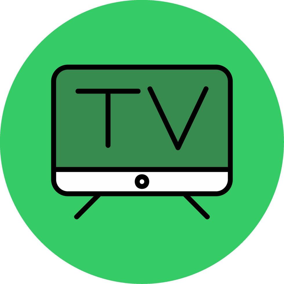 Television Filled Circle Icon vector