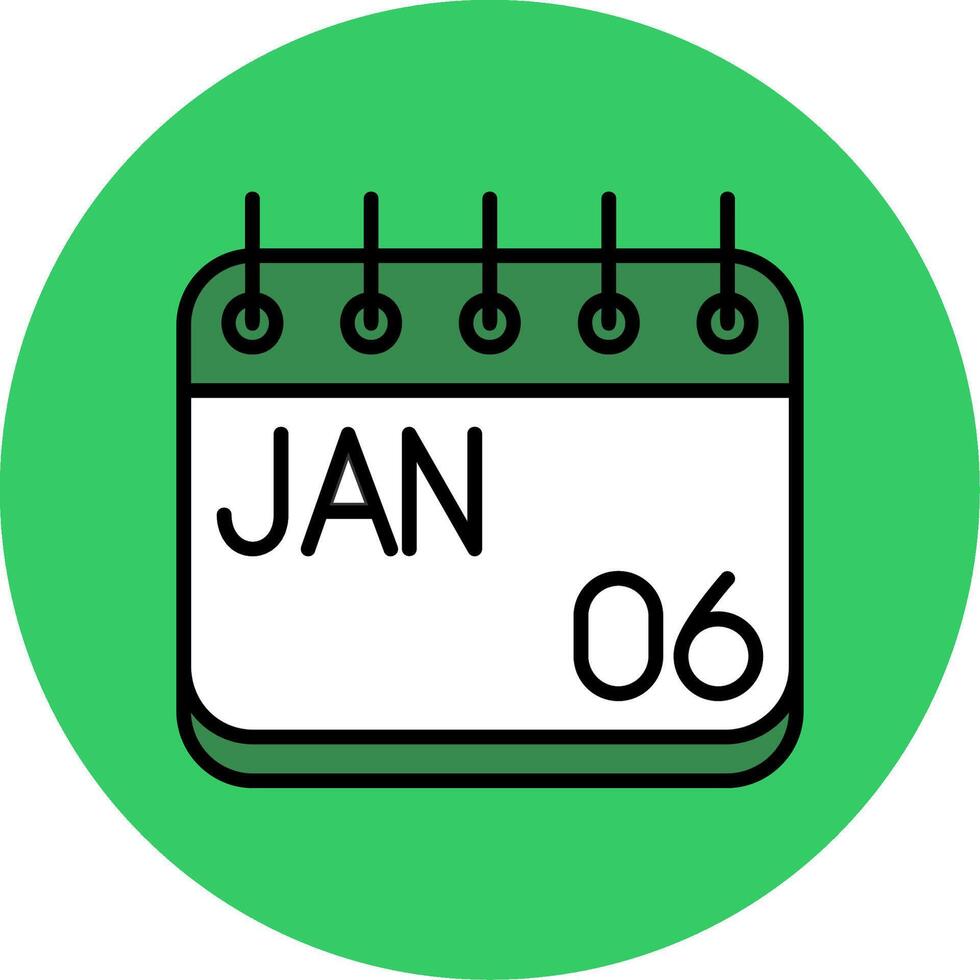 January Filled Circle Icon vector
