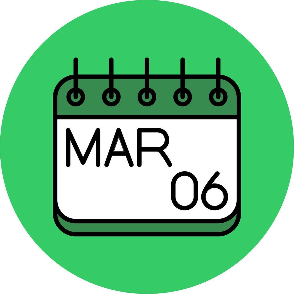 March Filled Circle Icon vector