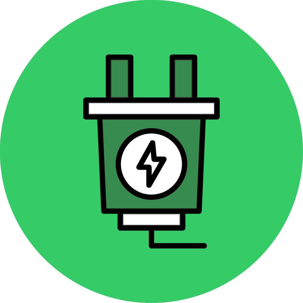 Power Plug Filled Circle Icon vector
