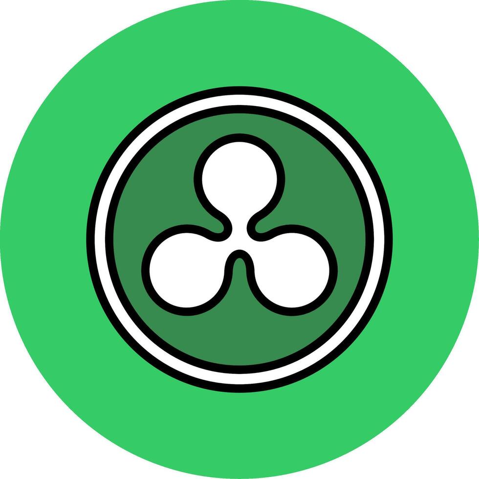 Ripple Filled Circle Icon vector
