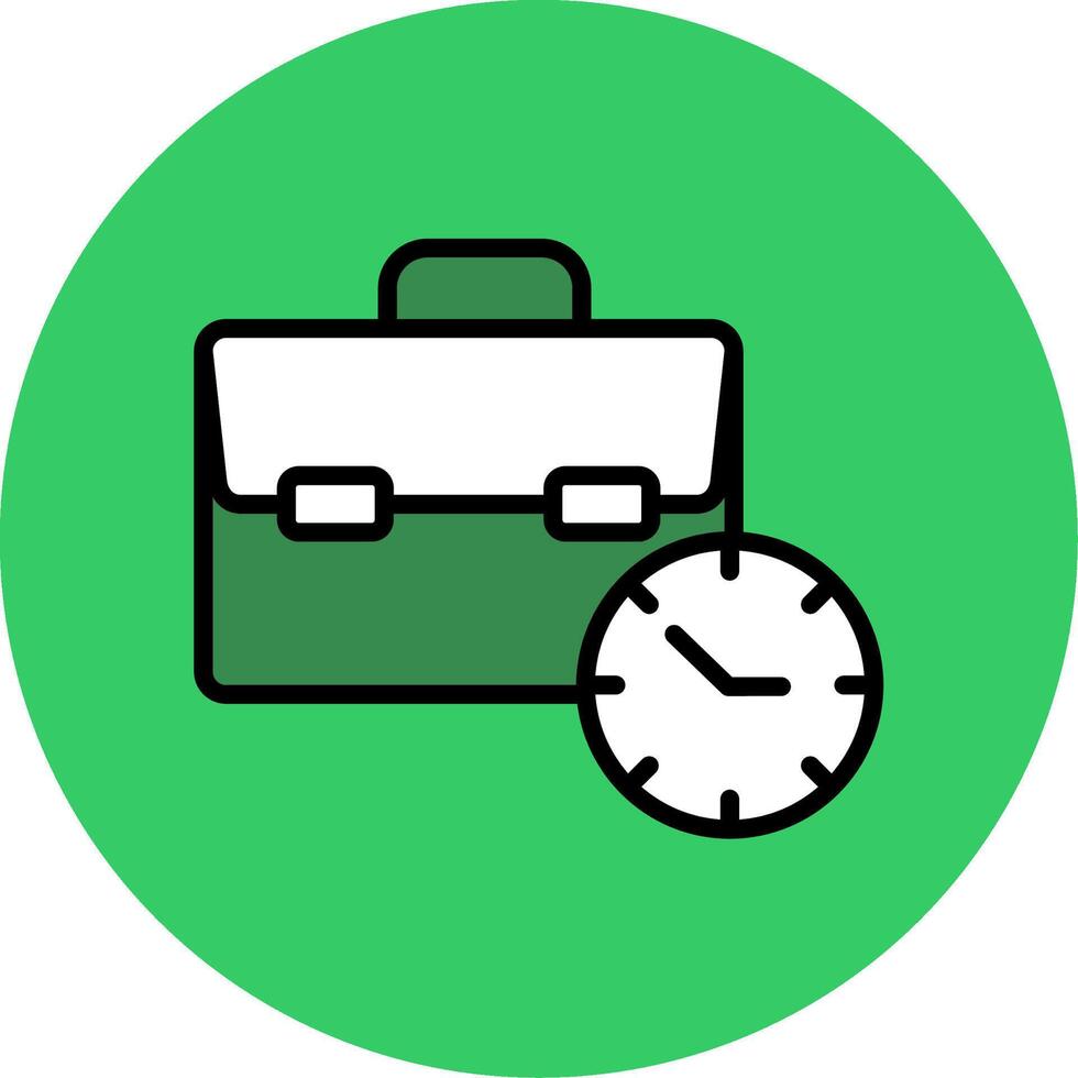 Work Time Filled Circle Icon vector