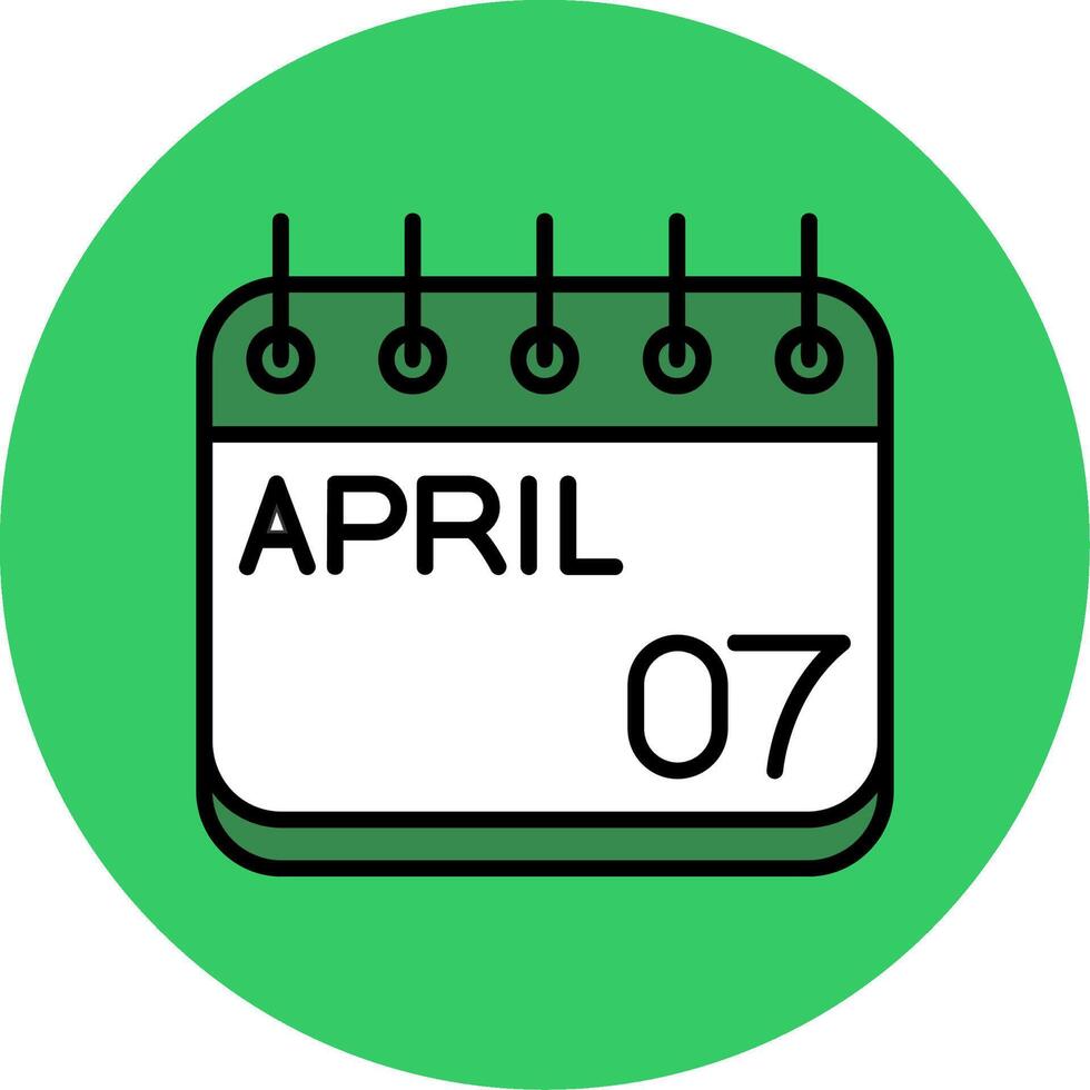 April Filled Circle Icon vector