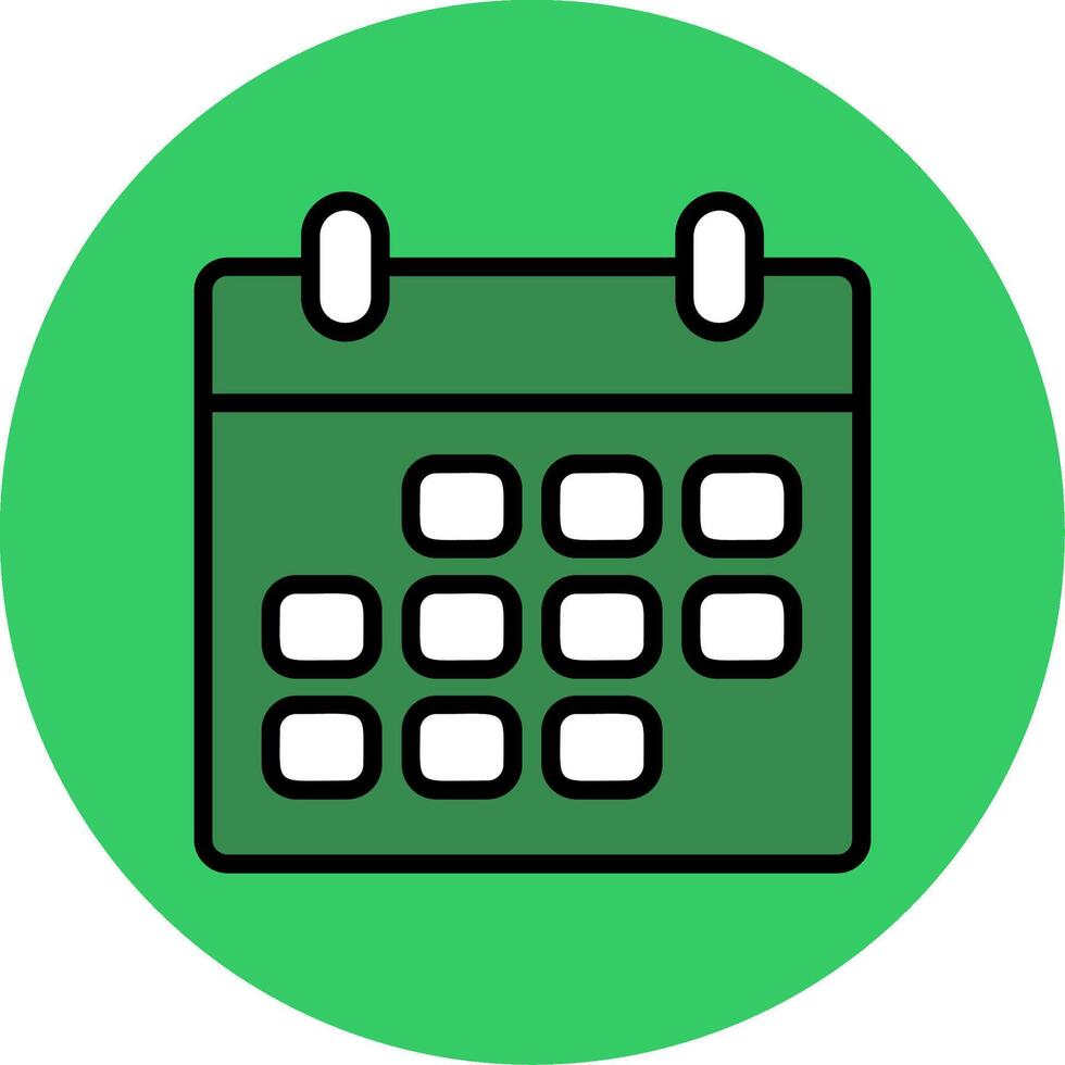 Calender Filled Circle Icon vector