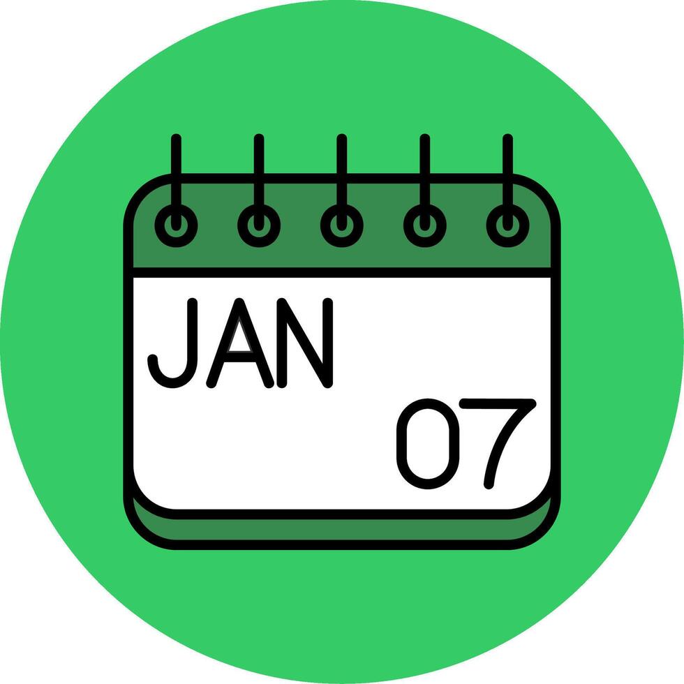 January Filled Circle Icon vector