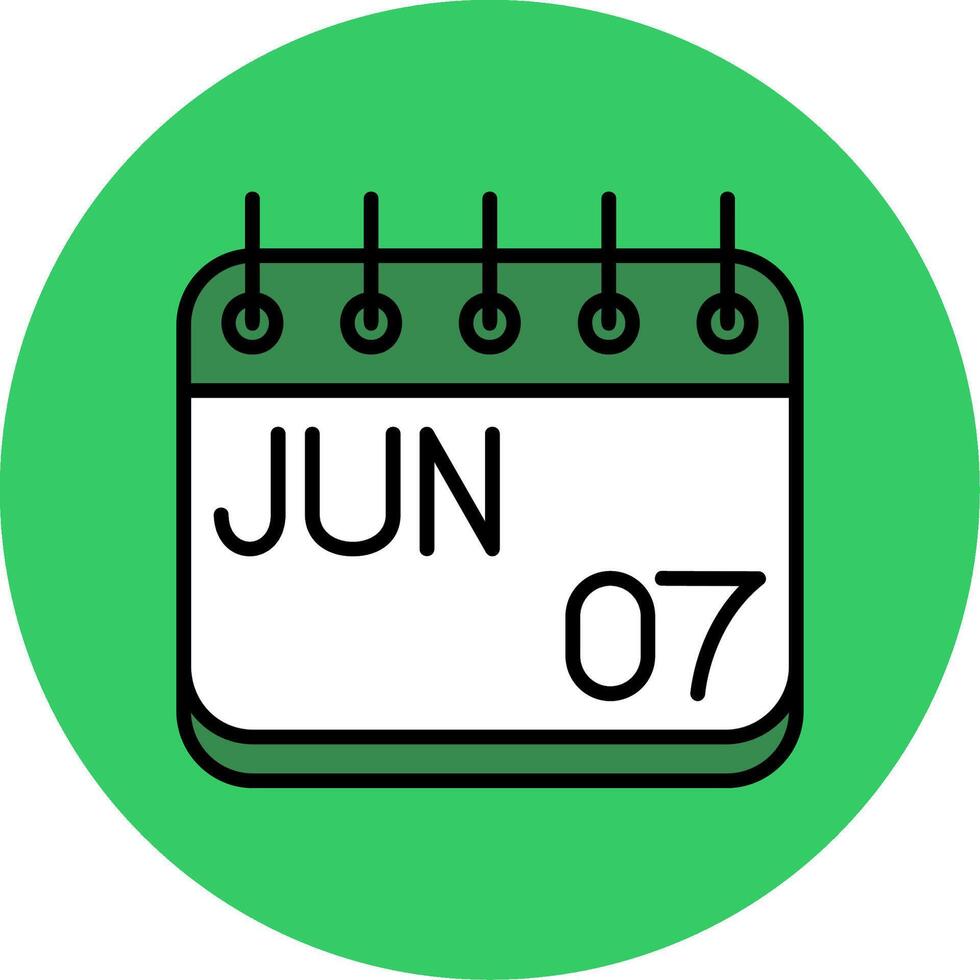 June Filled Circle Icon vector