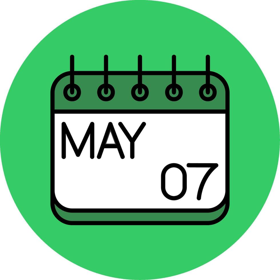 May Filled Circle Icon vector