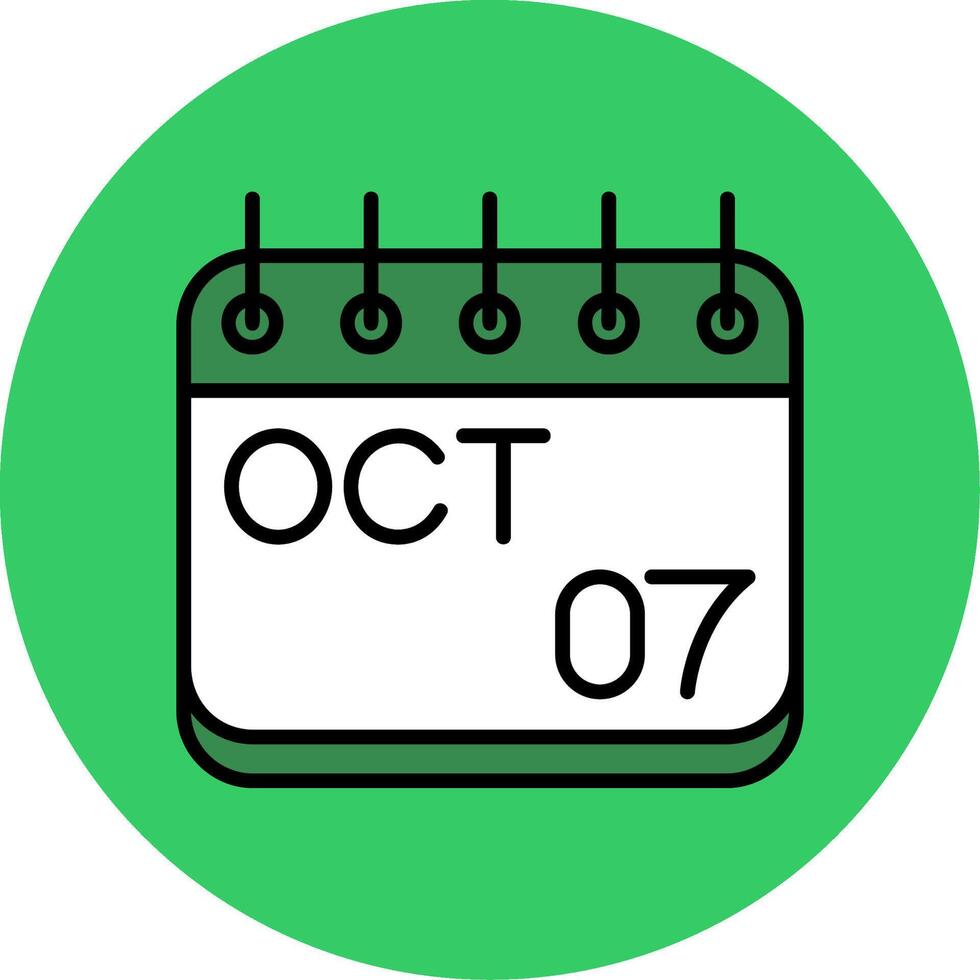 October Filled Circle Icon vector