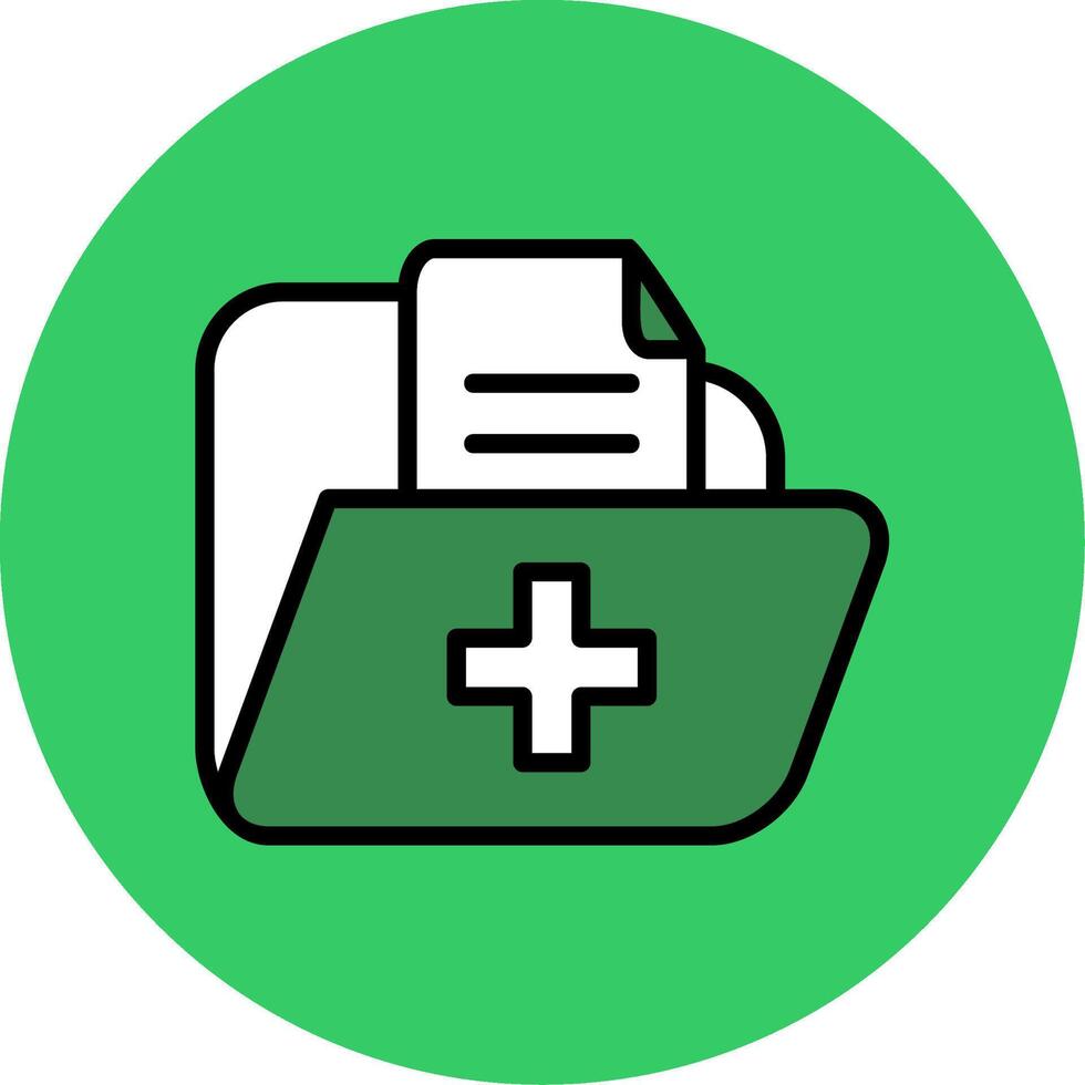 Medical Records Filled Circle Icon vector