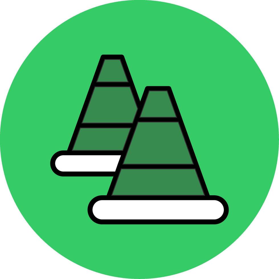 Traffic Cone Filled Circle Icon vector