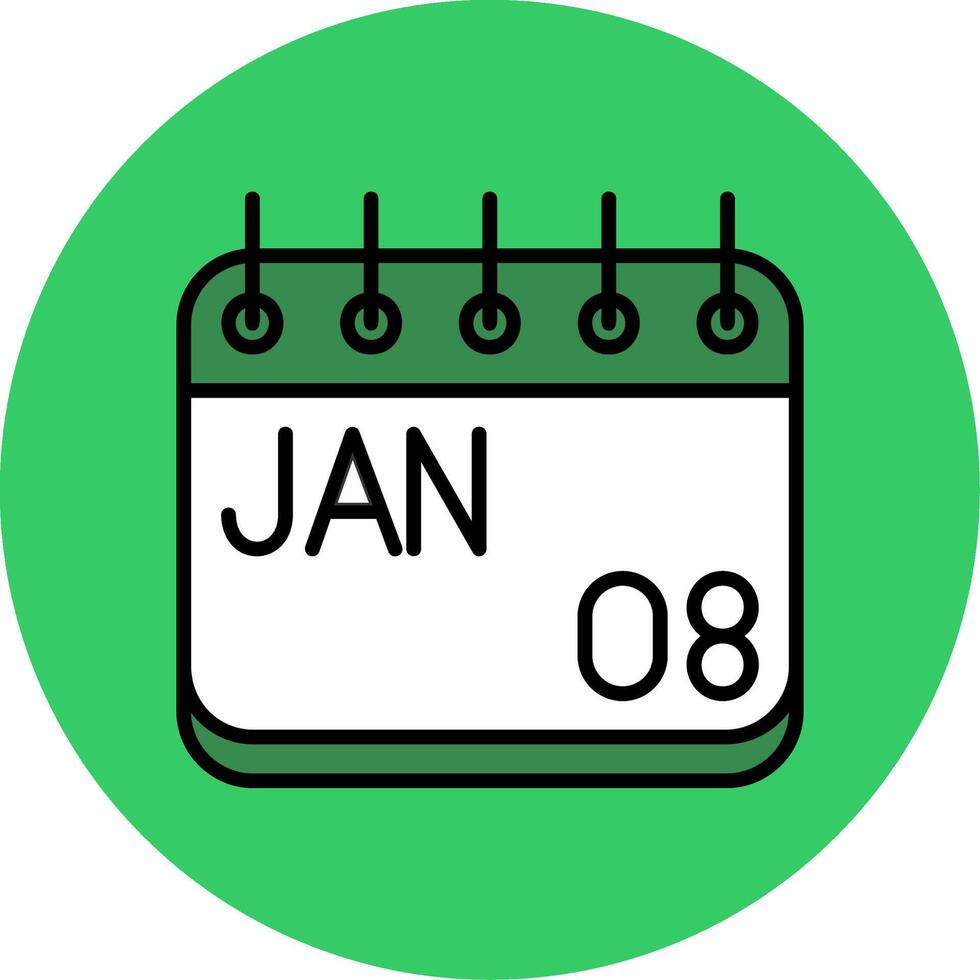 January Filled Circle Icon vector