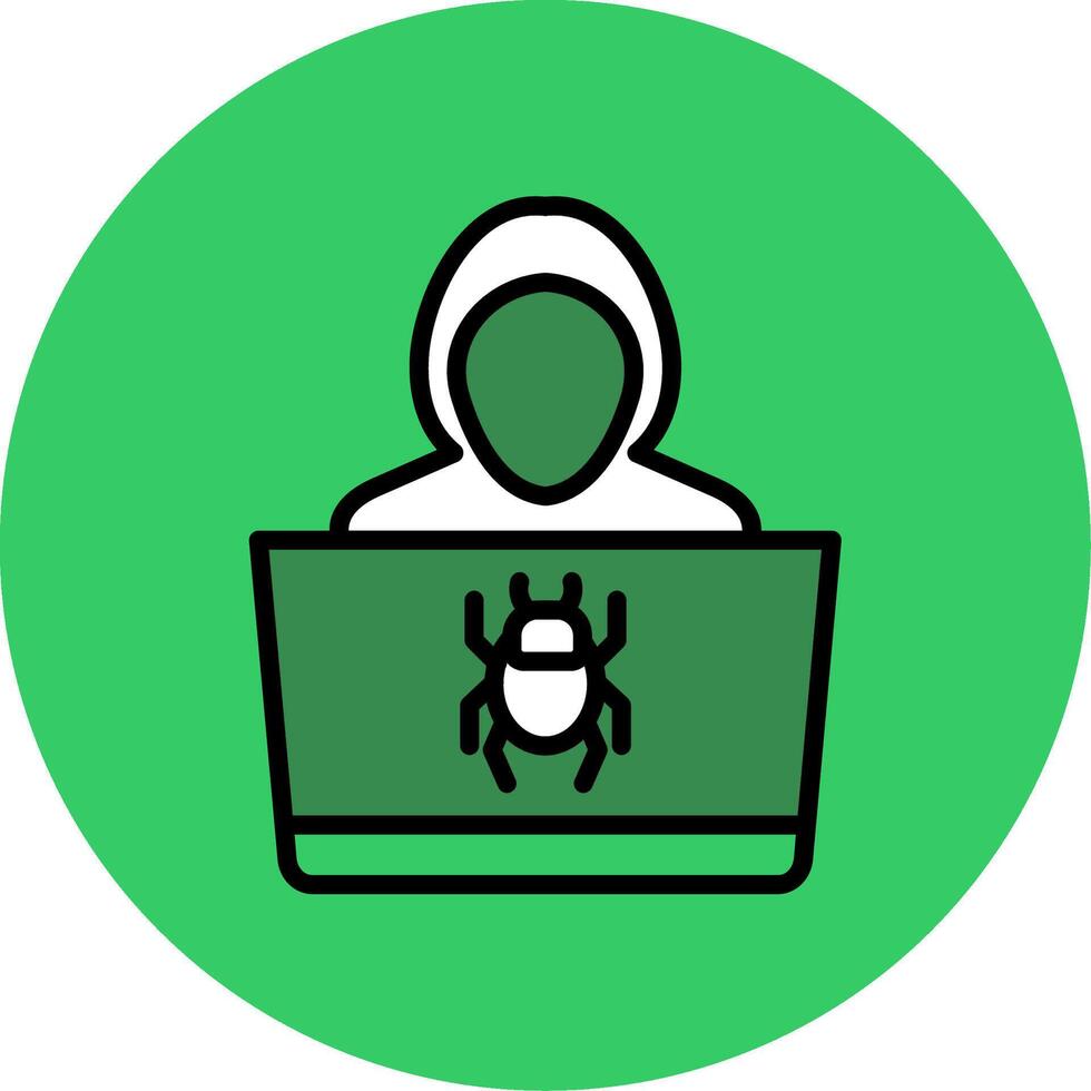 Hacker Filled Circle Icon vector