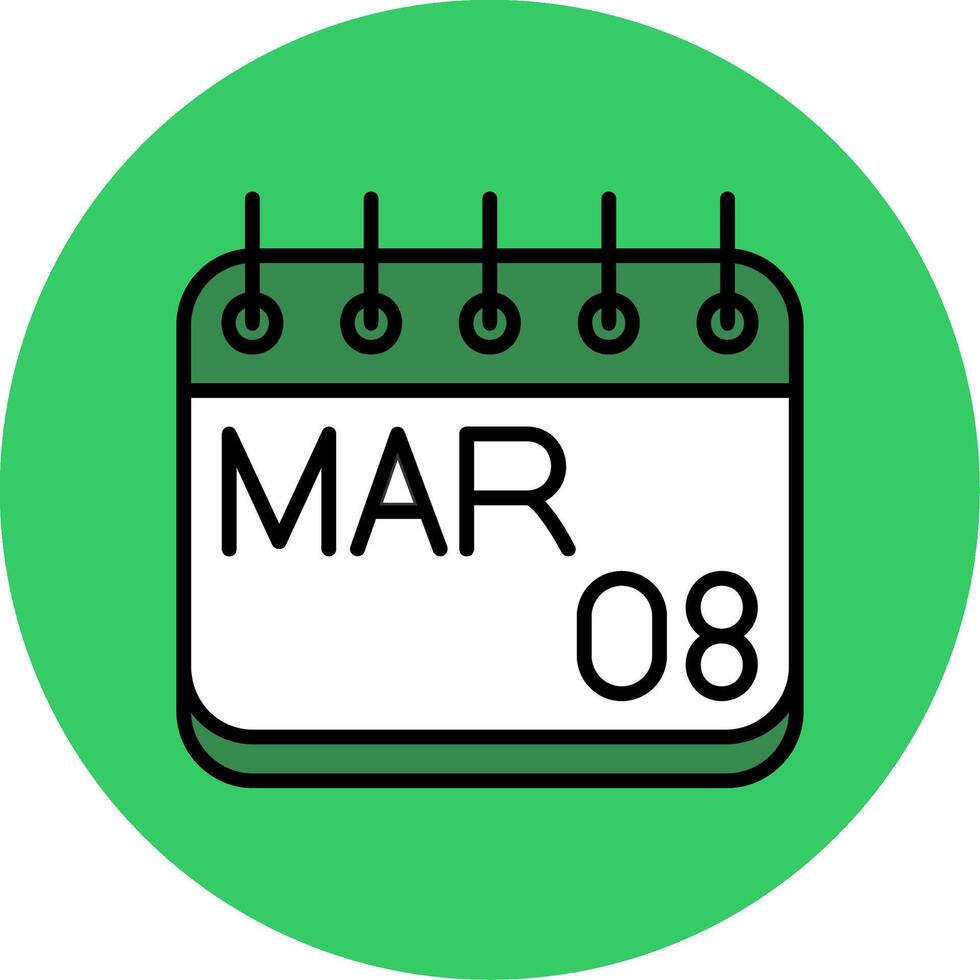 March Filled Circle Icon vector