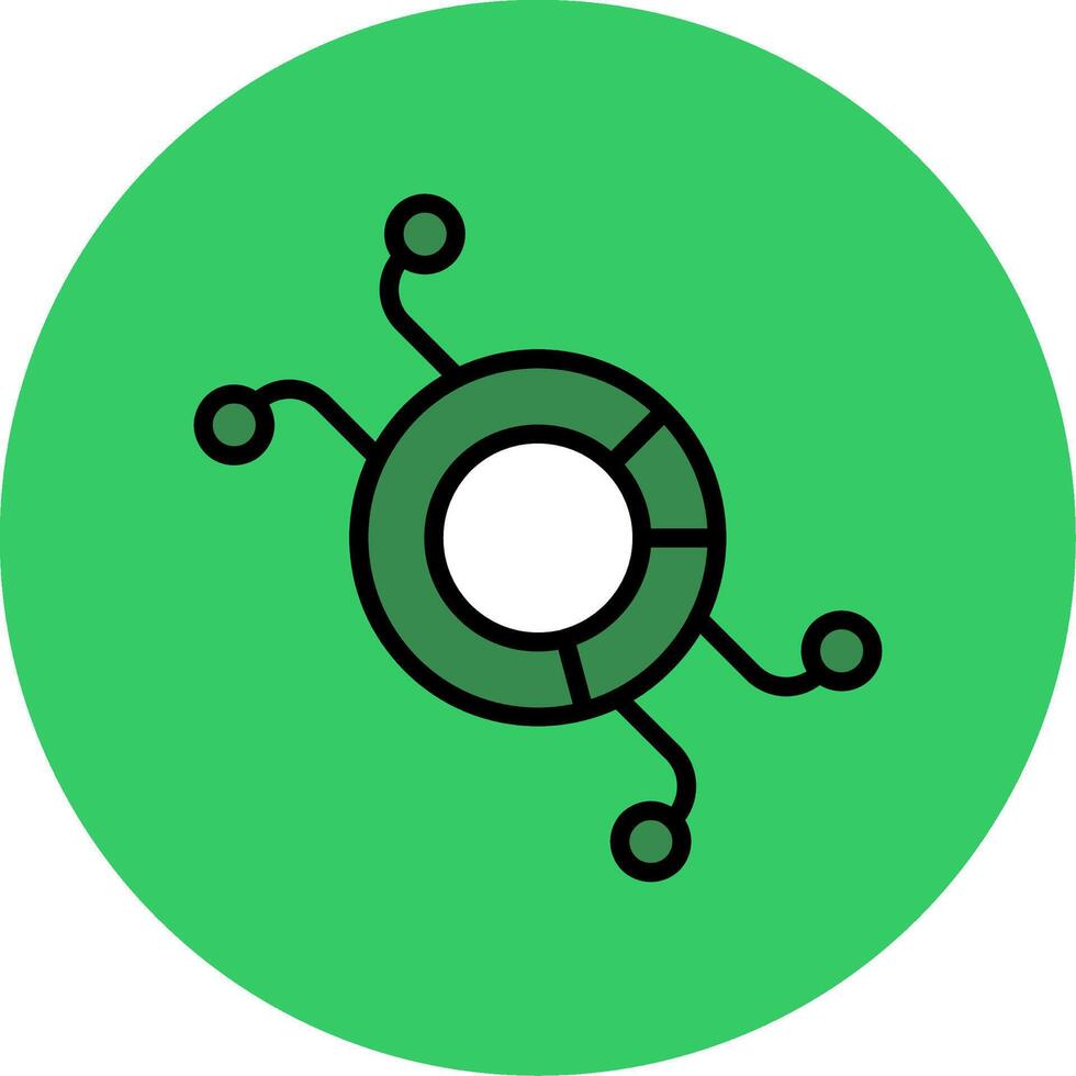 Pie Chart Filled Circle Icon vector