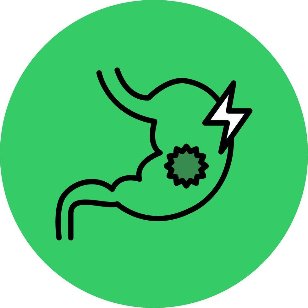 Abdominal pain Filled Circle Icon vector