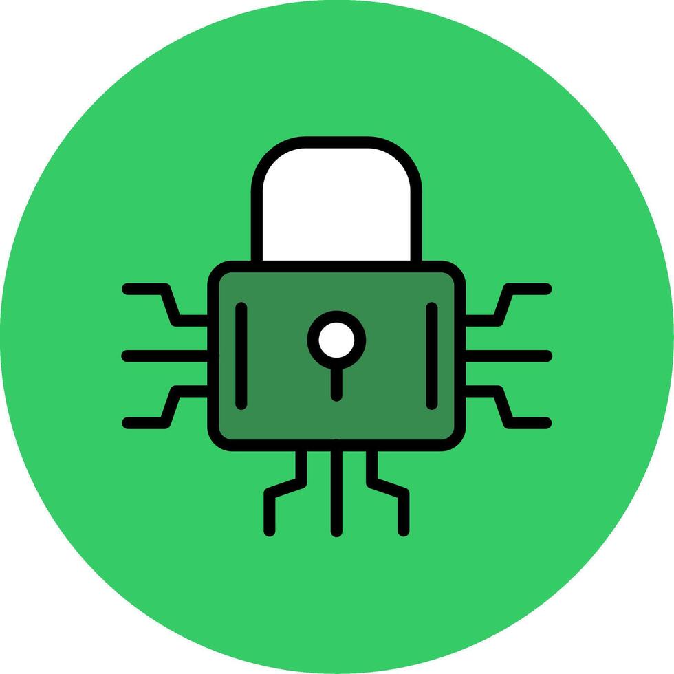 Cyber Attack Filled Circle Icon vector