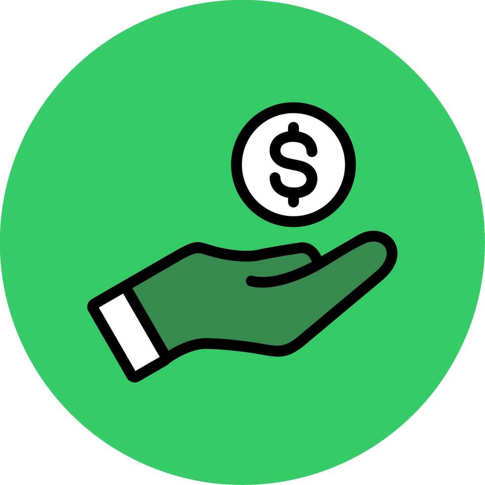 Coin Filled Circle Icon vector