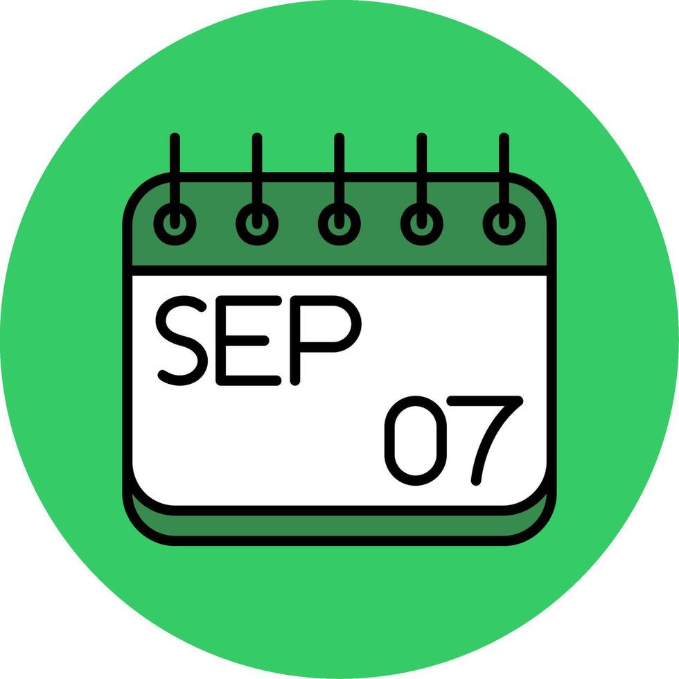 September Filled Circle Icon vector
