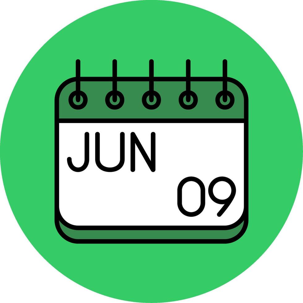June Filled Circle Icon vector