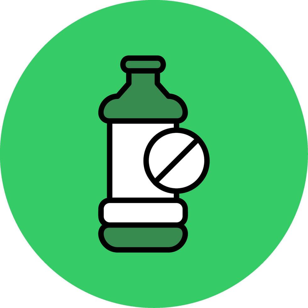 No Plastic Bottle Filled Circle Icon vector