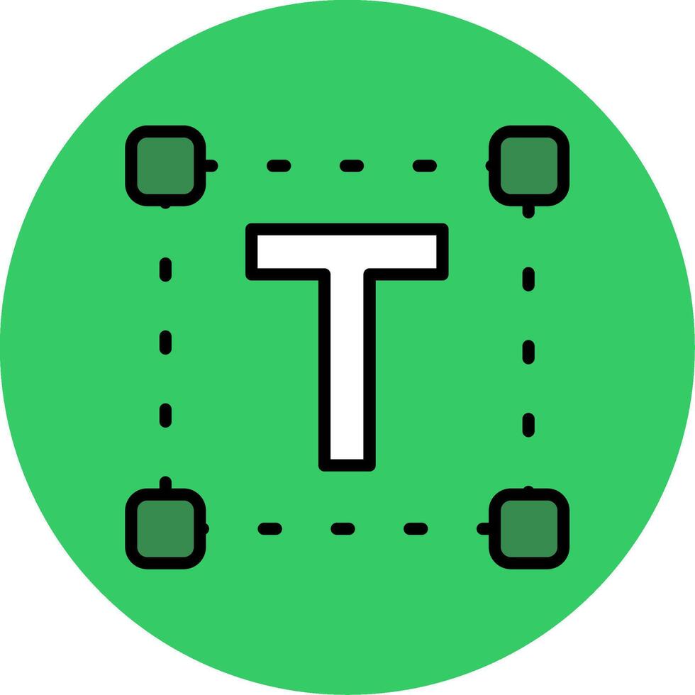 Text Filled Circle Icon vector