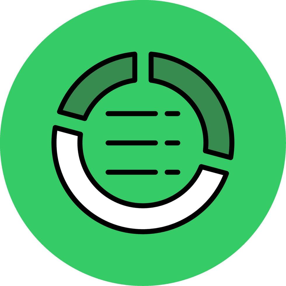 Pie Chart Filled Circle Icon vector