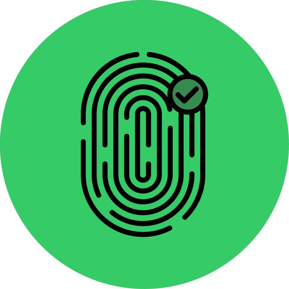 Biometric Identification Filled Circle Icon vector
