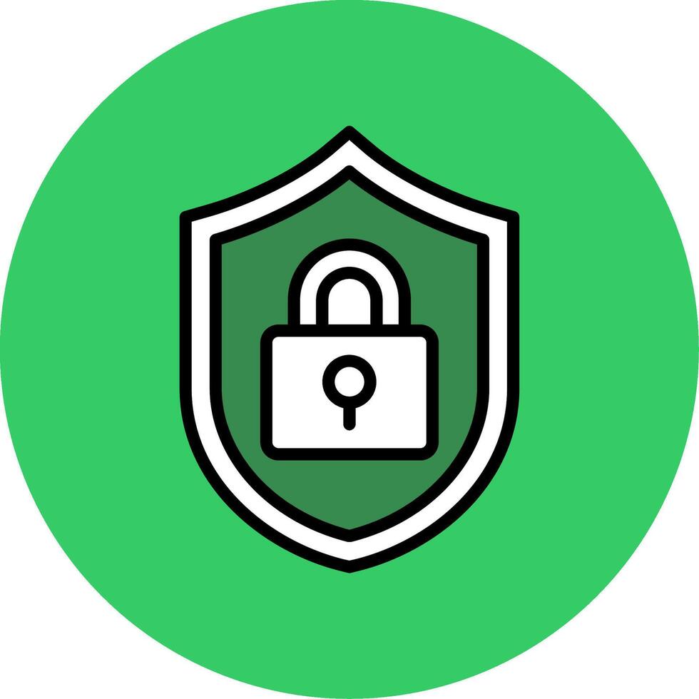 Cyber Security Filled Circle Icon vector