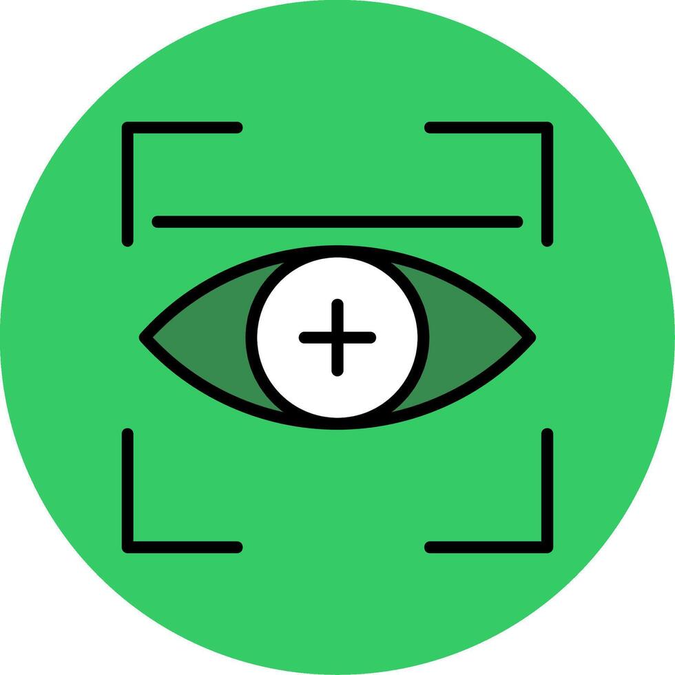 Eye Scan Filled Circle Icon vector