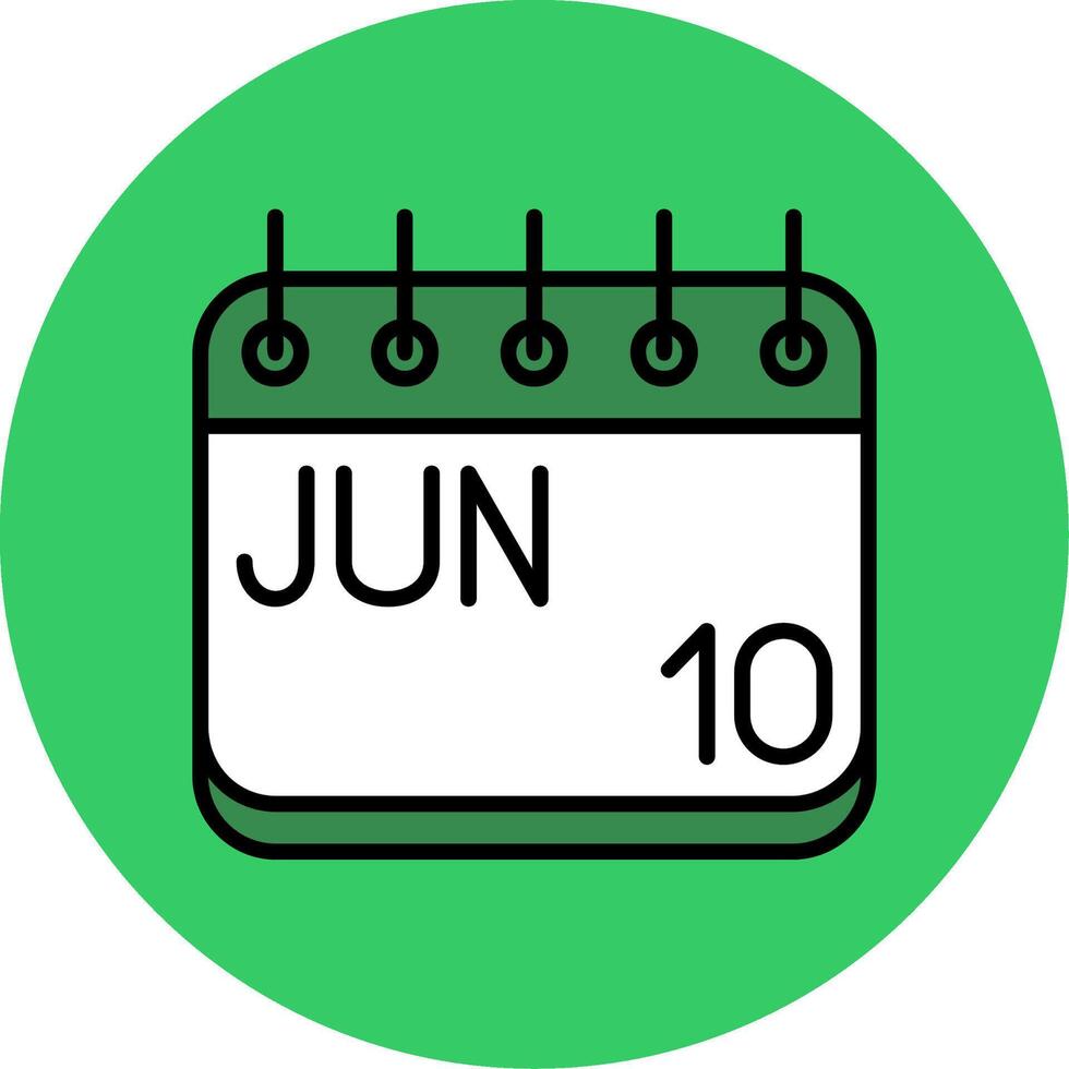 June Filled Circle Icon vector