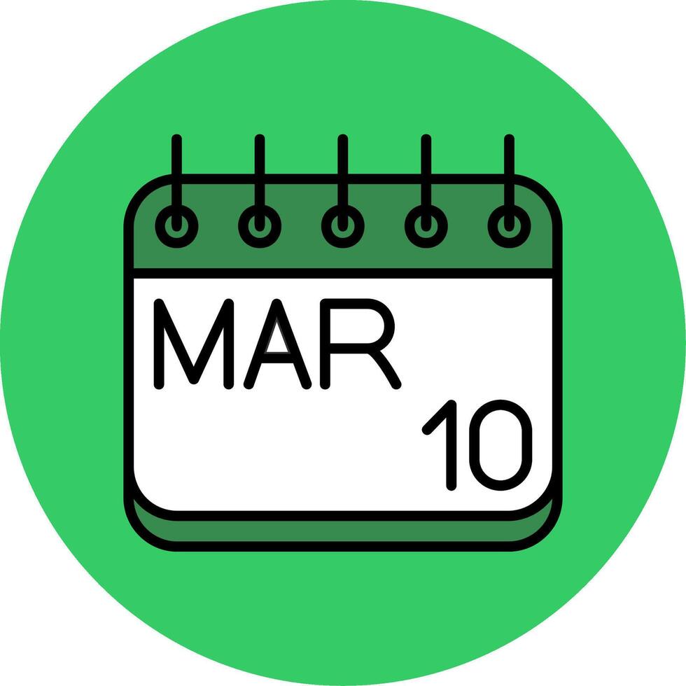 March Filled Circle Icon vector