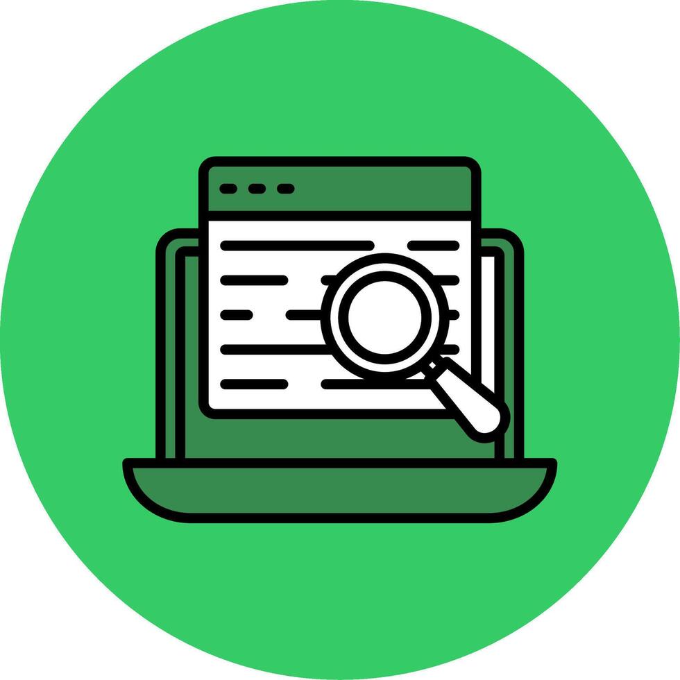 Search Data Filled Circle Icon vector