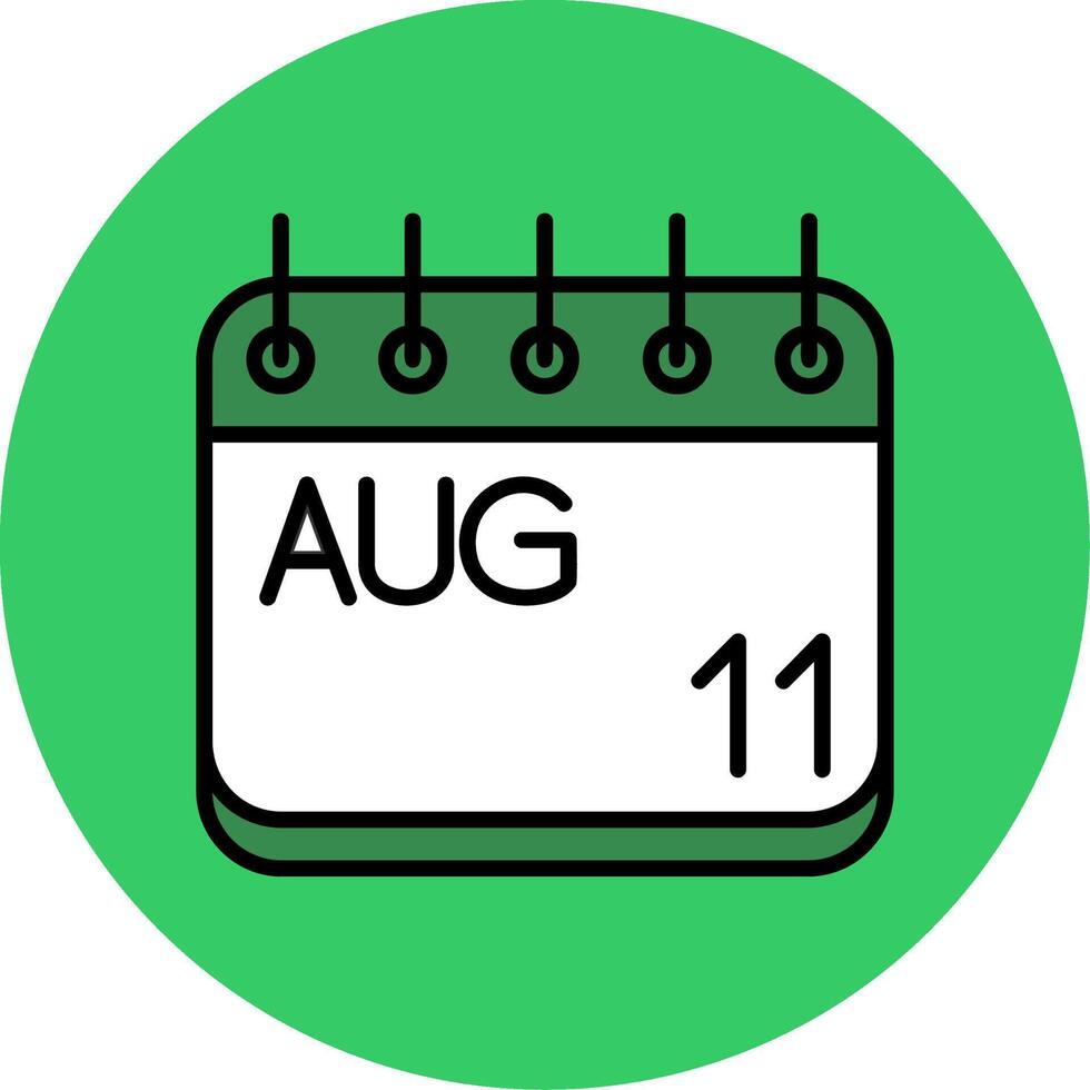 August Filled Circle Icon vector