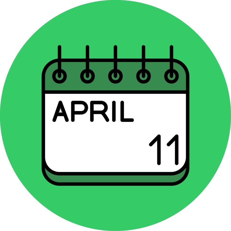 April Filled Circle Icon vector