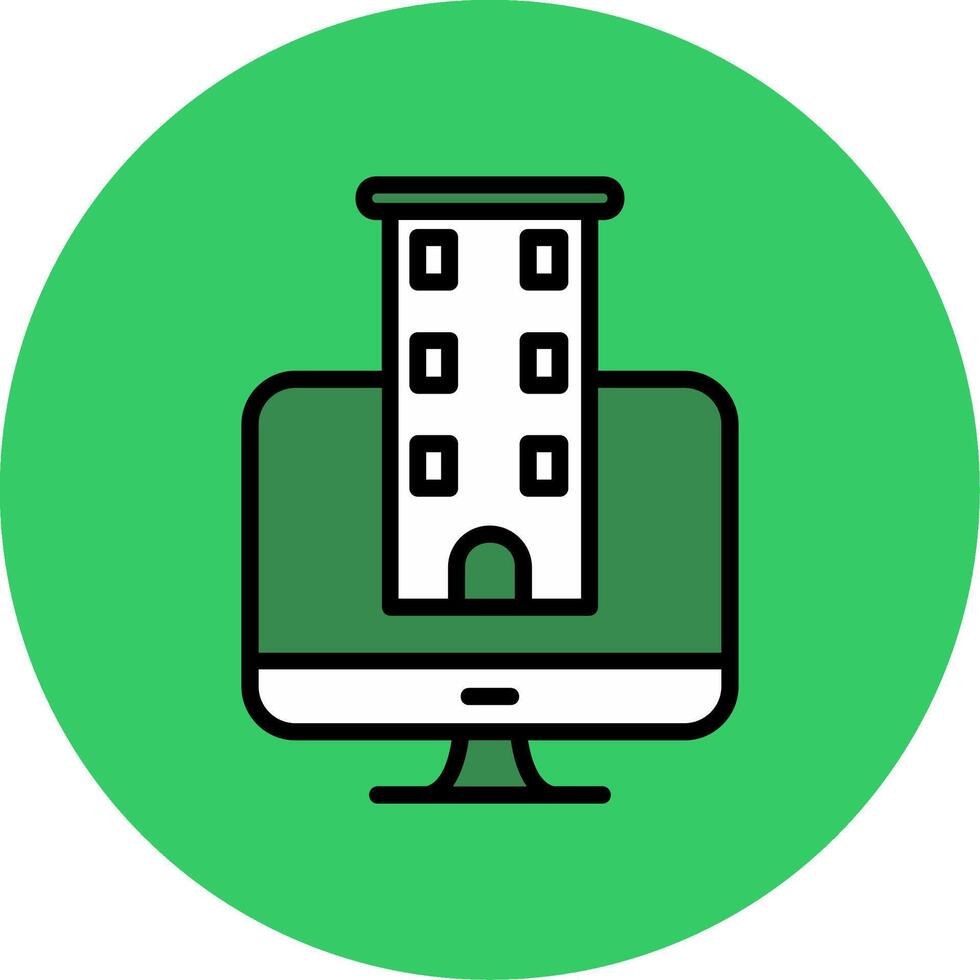 Desktop Filled Circle Icon vector