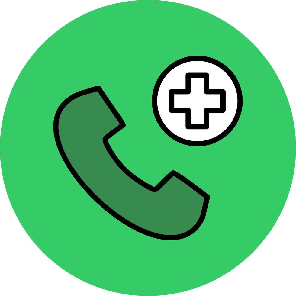Emergency Call Filled Circle Icon vector