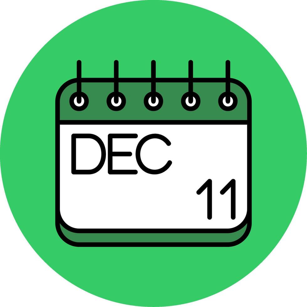 December Filled Circle Icon vector