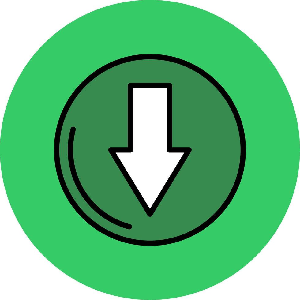 down arrow Filled Circle Icon vector